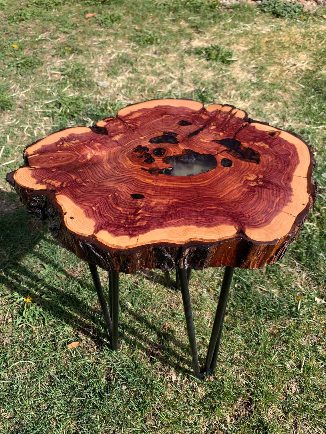 Cedar Epoxy Resin End Tables Etsy