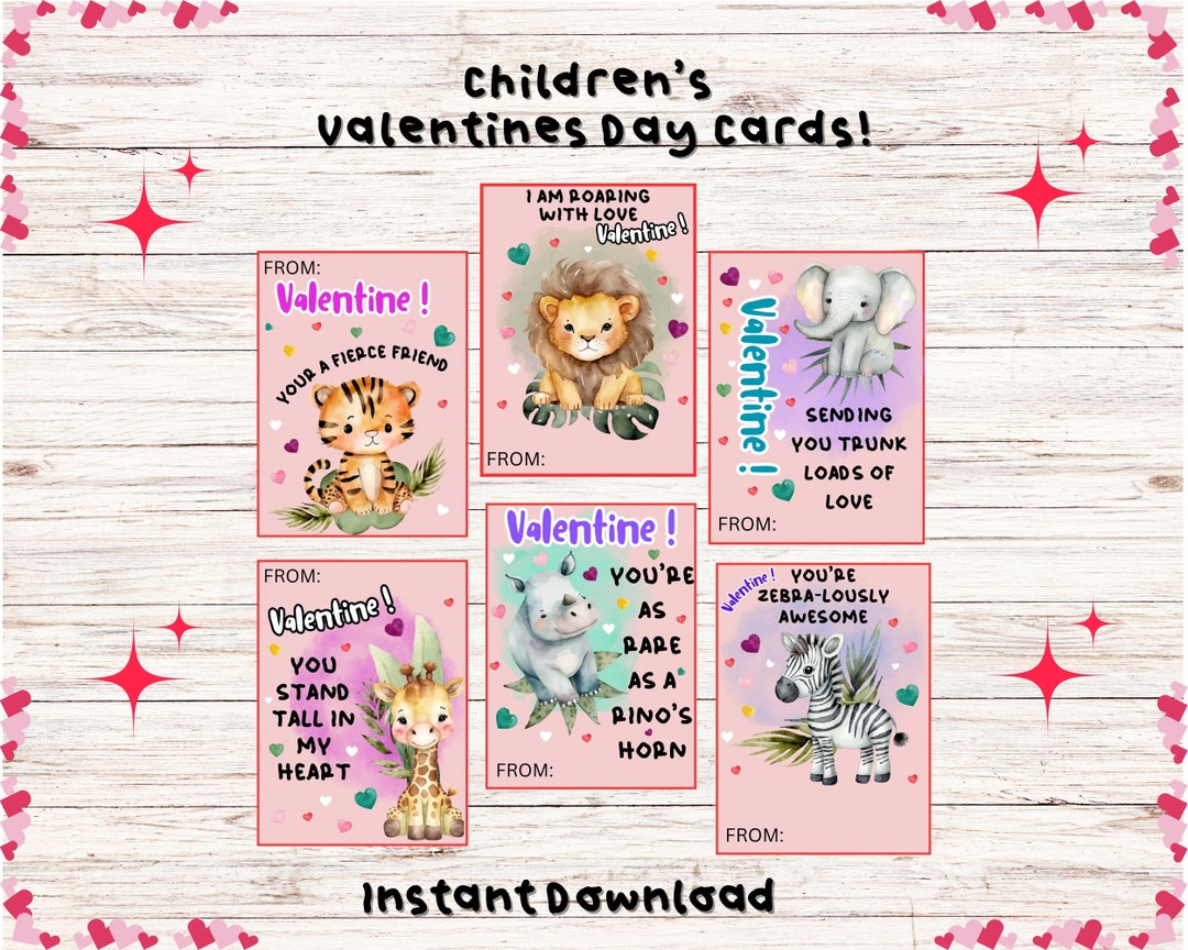 Children's Valentines Day Card I Kids V Day Cards I Valentines Day I ...