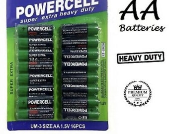 Powercell AA Battery 1.5V Super Extra Heavy Duty Batteries Value Pack Of 16