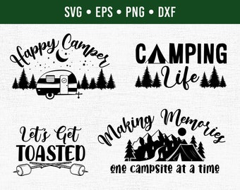 Camping SVG Bundle, Nature Adventure Clipart (Digital Download)