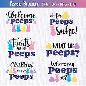 Peeps svg, eps, png, dxf | Turminha da Páscoa | Onde estão minhas espreitadelas? | Bem vindos pessoal | Relaxando com minhas espreitadelas | E aí, pessoal? | Guloseimas para minhas espreitadelas