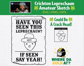 Crichton Leprechaun Sketch SVG Bundle | Funny St Patricks Day (Digital Download)