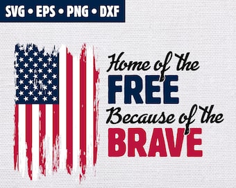 American Flag SVG: Patriotic Home Of The Free Design (Digital Download)