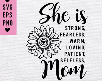 Mother's Day Quote SVG | Sunflower Mom Design (Digital Download)
