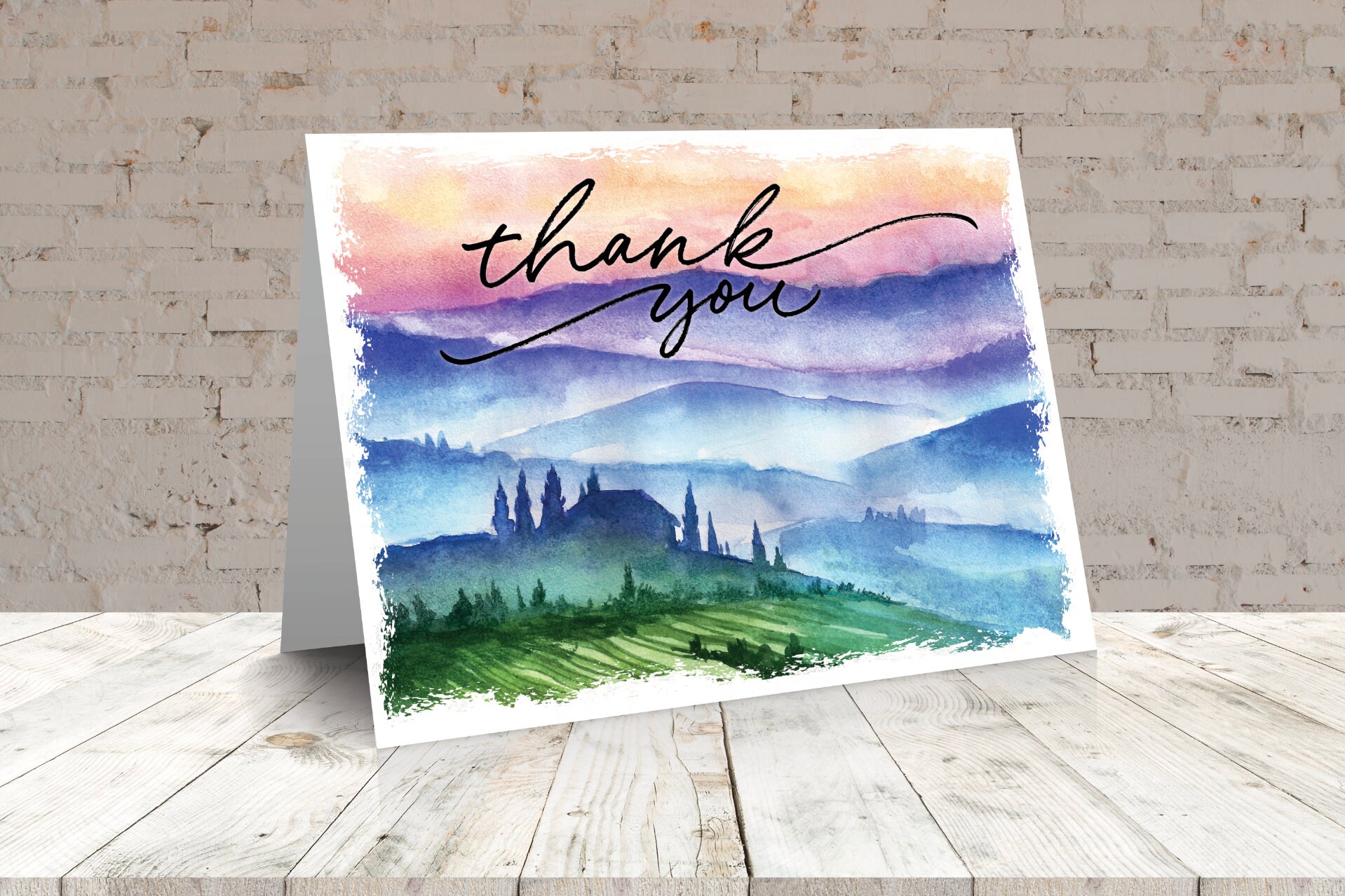 Watercolor Nature Thank You Cards | Printable Greeting Card (digital ...