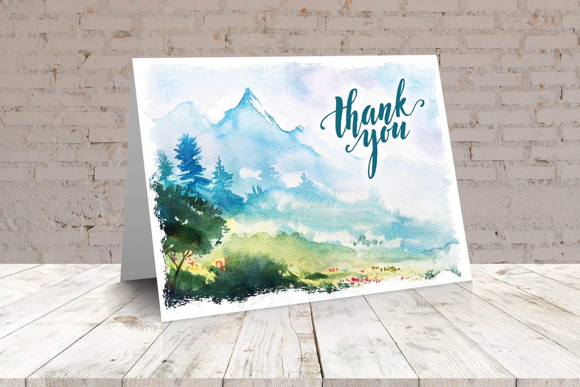 Watercolor Nature Thank You Cards | Printable Greeting Card (digital ...