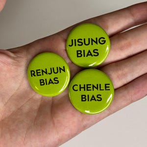 NCT Dream Bias Pinback Buttons | Mark | Renjun | Jeno | Haechan | Chenle | Jaemin | Jisung