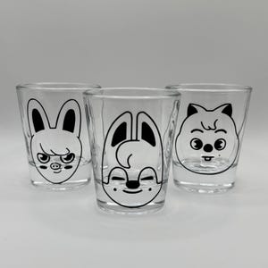 Stray Kids SKZOO Shot Glass | Bang Chan | Lee Know | Changbin | Hyunjin | Han | Felix | Seungmin | I.N