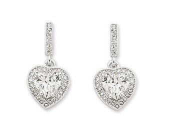 Silver 925 Boucles d’oreilles de mariage Bride Bridesmaid Stud Drop Cubic Zirconia Ball Prom