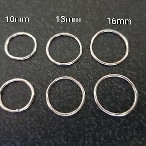 Hinged Sleeper Earrings Hoops Solid 925 Sterling Silver 10mm 13mm 16mm ( Sold in Pairs )