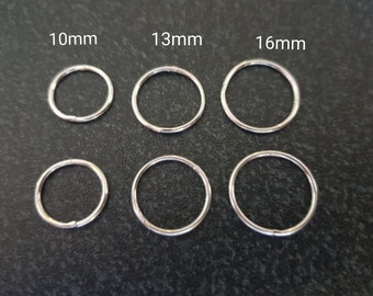 Hinged Sleeper Earrings Hoops Solid 925 Sterling Silver 10mm 13mm 16mm ( Sold in Pairs )