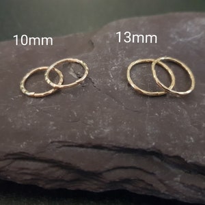 Hinged Sleeper Earrings Hoops 9ct yellow Gold Plated on Solid 925 Sterling Silver Diamond Cut on both sides 10mm 13mm 16mm (  Pairs )