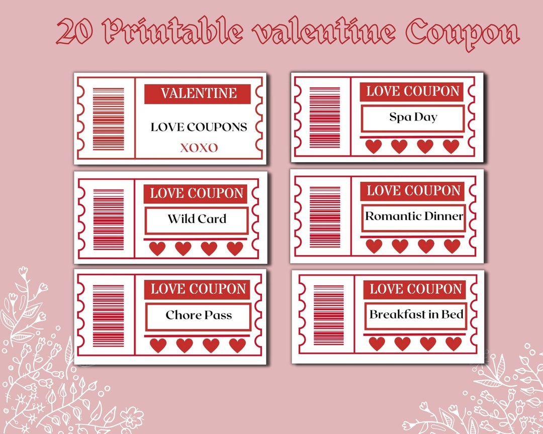 Customizable Love Coupon Book Printable Love Coupon Book Love