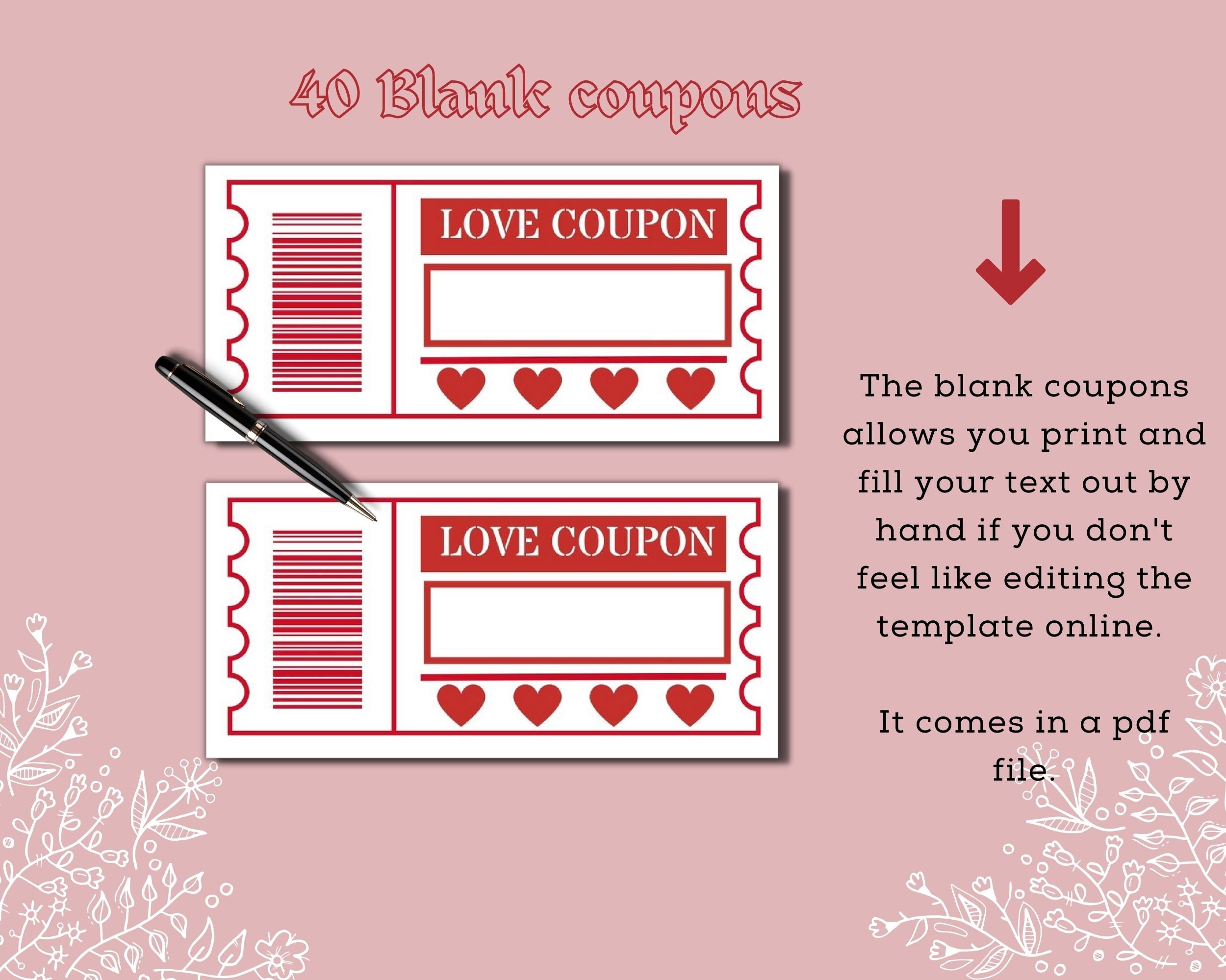 Customizable Love Coupon Book, Printable Love Coupon Book, Love ...