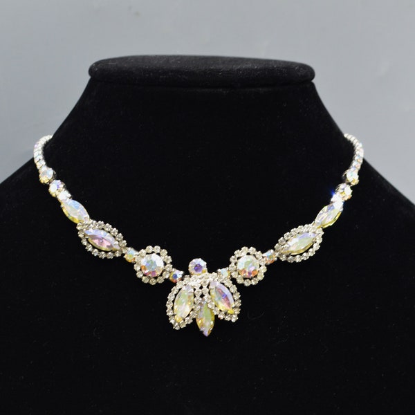 Vintage WeIss Aurora Borealis Rhinestone Necklace