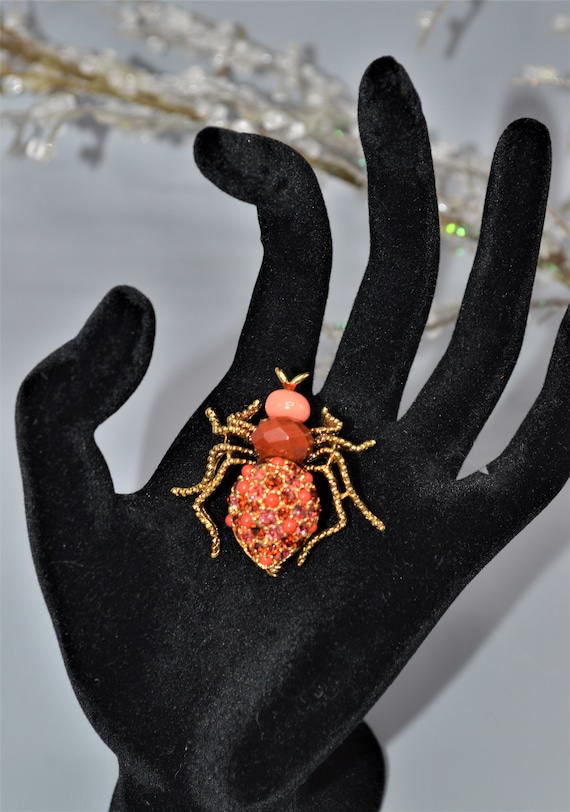Joan Rivers Crystal Critters Bug Brooch