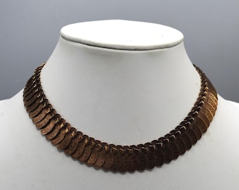 Antique Floral Gilt Brass Collarette Necklace
