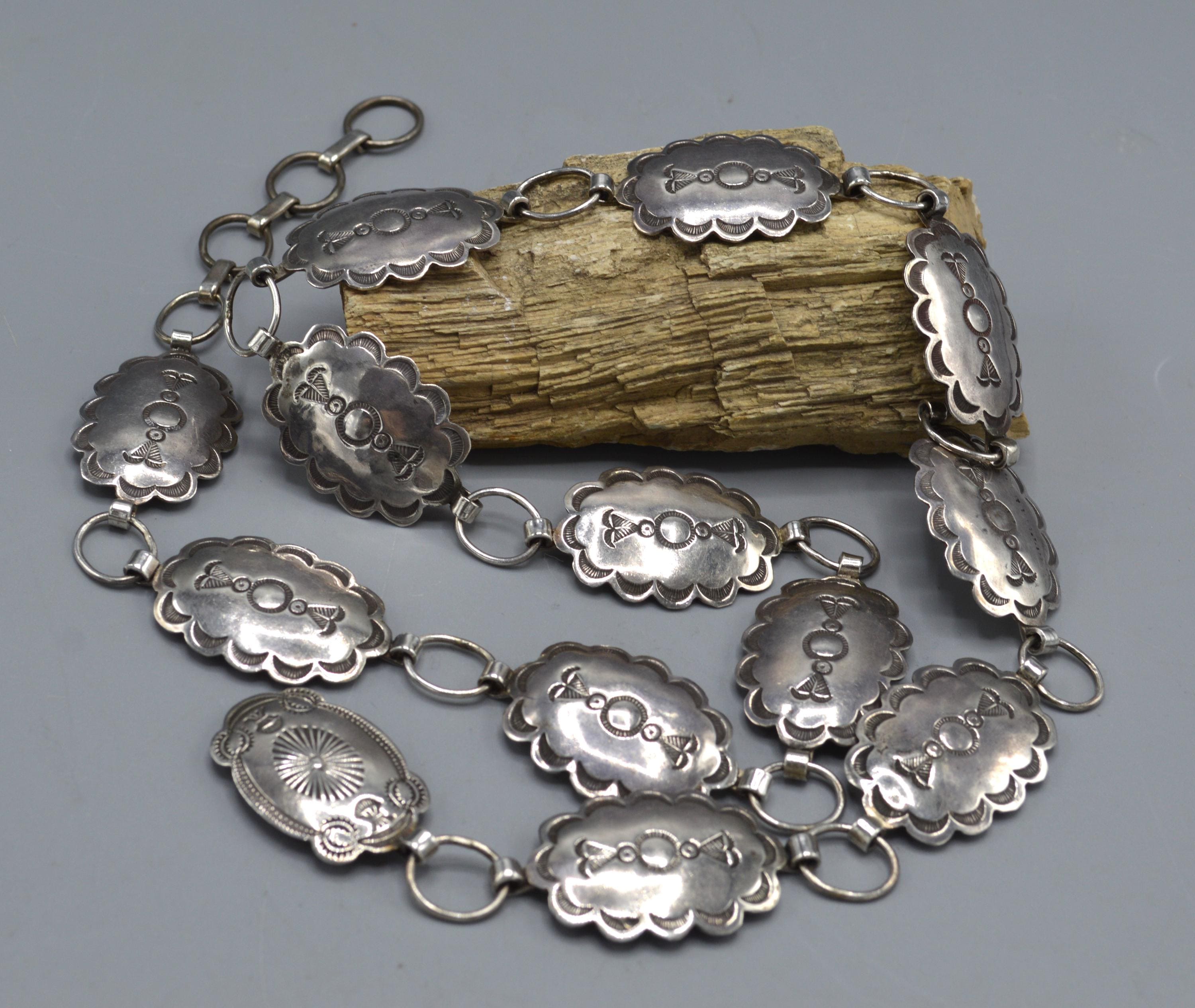 Vintage Navajo Belt Concho Western Silver Tone 31\