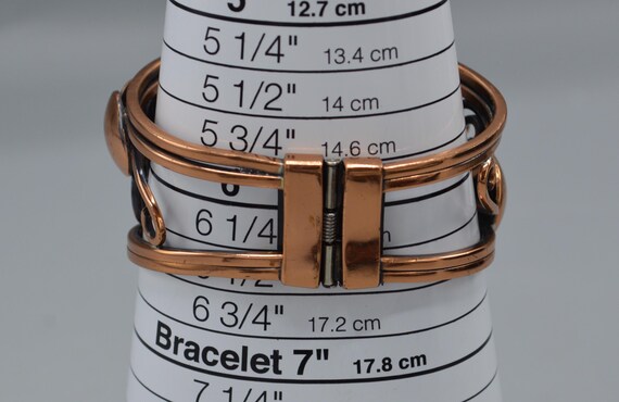 Vintage Solid Copper Hinged/Clamper Bracelet - image 6