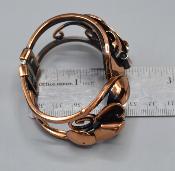 Vintage Solid Copper Hinged/Clamper Bracelet - image 8