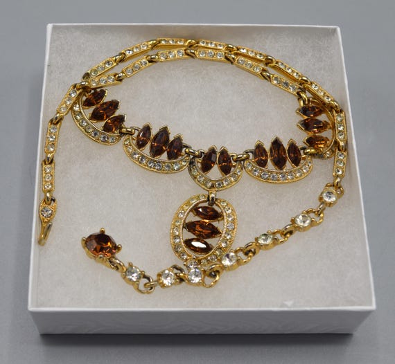 Vintage Mid Century Bogoff Rhinestone Necklace - image 7