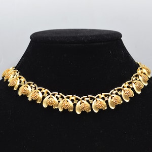 Vintage Gold Tone and Rhinestone Choker Necklace