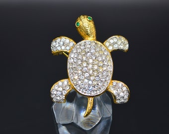 Joan Rivers Rhinestone Turtle Pin/Brooch