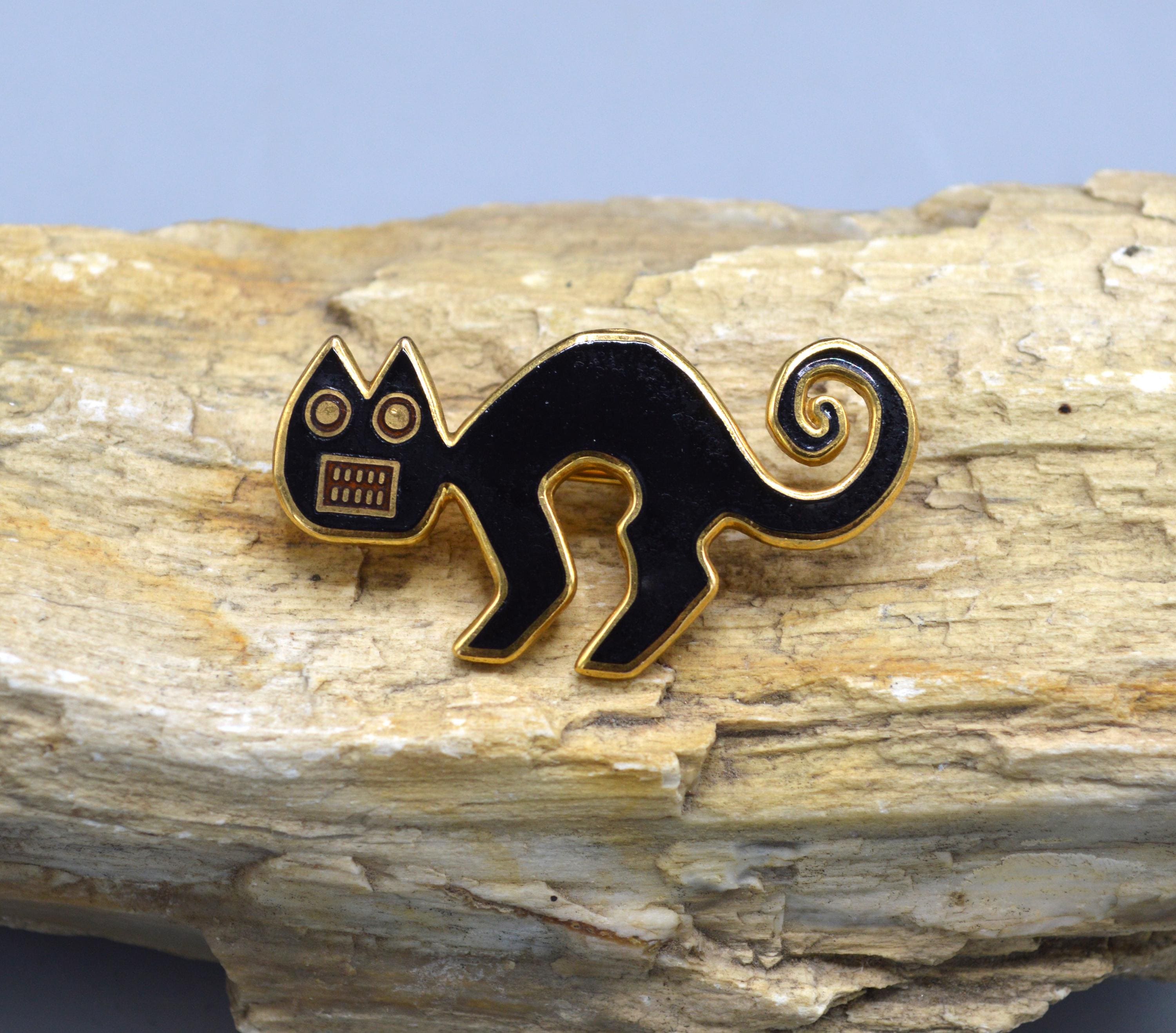 1985 MMA Metropolitan Museum of Art Peruvian Black Cat Pin/brooch