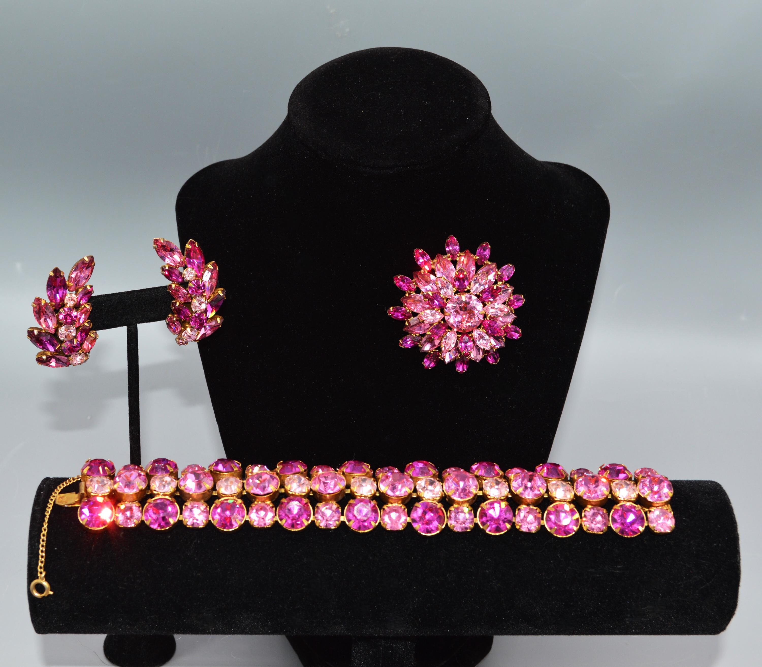 Vintage | Jewelry | Stunner Regency Pink Swarovski Brooch