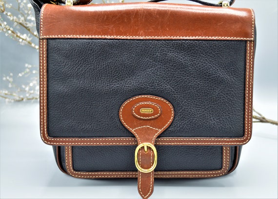 Bally Vintage Black and Brown Leather Crossbody F… - image 2