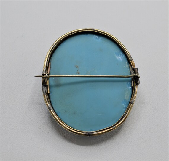 Antique Victorian Turquoise Blue Paste/Glass Cameo - Gem