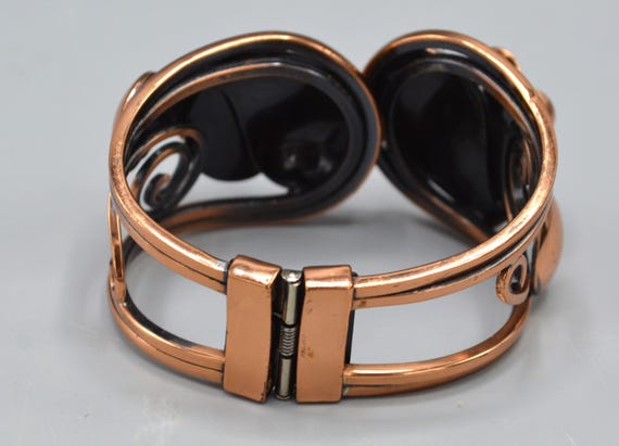 Vintage Solid Copper Hinged/Clamper Bracelet - image 3