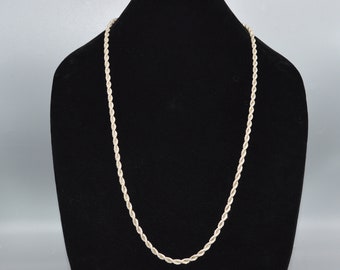 Vintage Thick Sterling Silver 30 Inch Rope Chain