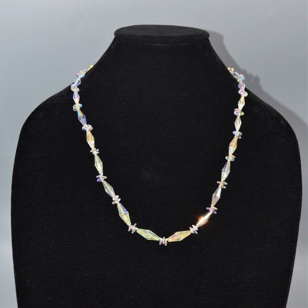Vintage Sherman AB Crystal Bead Necklace-Excellent Condition