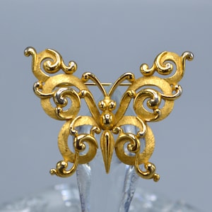 Trifari Brushed Gold Tone Butterfly Brooch/Pin