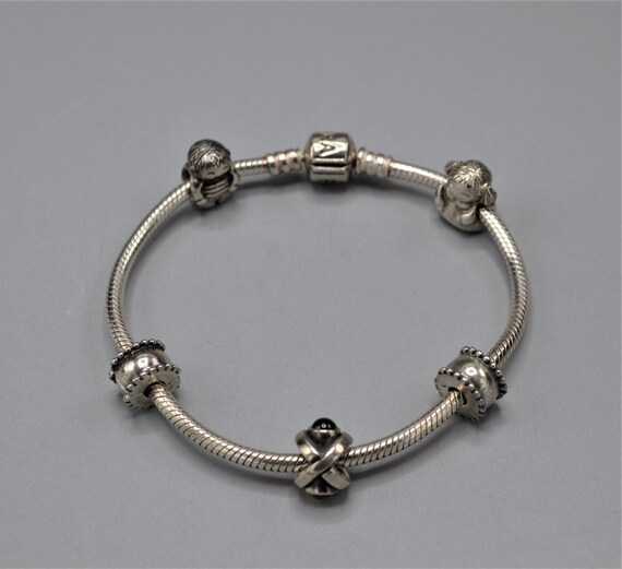 Pandora Bracelet with 3 Retired Charms-Boy, Girl,… - image 2