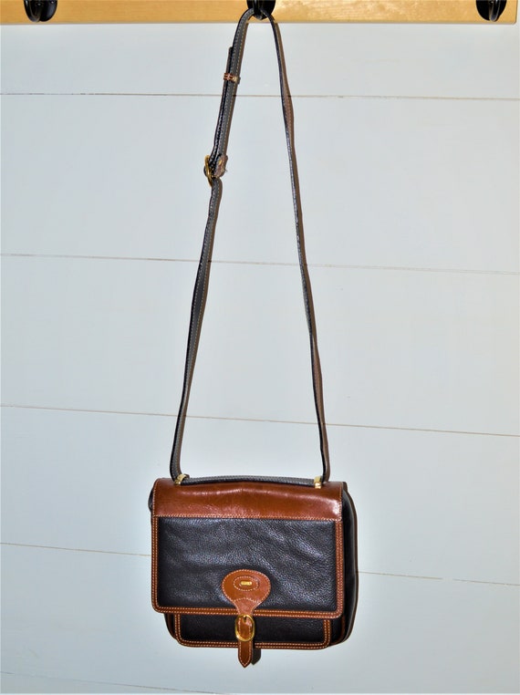 Bally Vintage Black and Brown Leather Crossbody F… - image 7