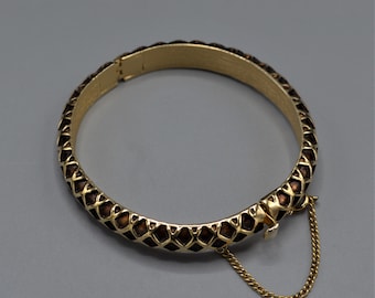 Crown Trifari Stained Glass Enamel Clamper Bracelet
