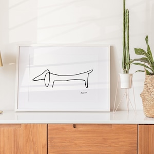 Picasso Dog Line Art Print: Sausage Dog Sketch