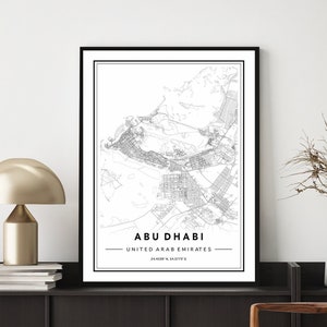 Abu Dhabi City Map Print, Abu Dhabi Map Poster, Abu Dhabi Map Poster, Abu Dhabi Map Wall Art, Abu Dhabi City Map, Map Of Abu Dhabi