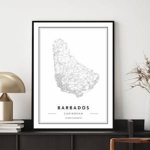 Barbados Map Art Print: Custom Caribbean Island Map