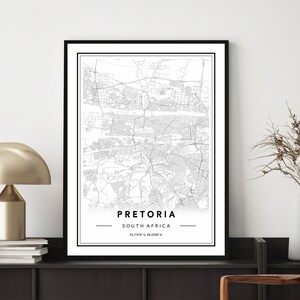 Pretoria Mapa Print, Pretoria Map Poster, Pretoria Map Wall Art, Mapa de Pretoria, Pretoria City Map, Sudáfrica Mapa Print