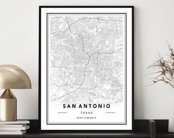 San Antonio TX Map Print, San Antonio Texas Map Poster, Map Of San Antonio, San Antonio TX City Map, Custom Map Design