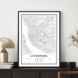 Liverpool Map Print, Liverpool Map Poster, Liverpool Map Wall Art, Liverpool Map, Liverpool Art Print, Map Of Liverpool Custom Map Design