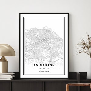 Impression de carte d’Édimbourg, Affiche de carte d’Édimbourg, Art mural de la carte d’Édimbourg, Carte d’Édimbourg, Carte de la ville d’Édimbourg, Cartes personnalisées de la ville