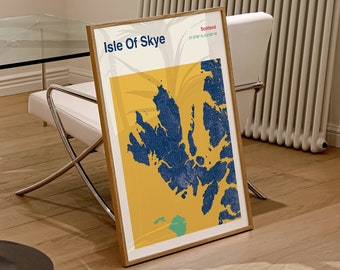 Isle Of Skye Map Print, Isle Of Skye Map Poster, Isle Of Skye Map Wall Art, Colour Isle Of Skye Map, Map Of Isle Of Skye