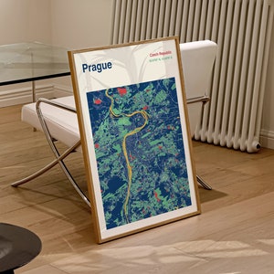 Prague City Map Print, Prague Map Poster, Map Of Prague Czech Republic, Prague Poster, Colour Prague Map, Any Location Custom Maps