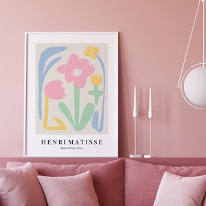 Pastel Matisse Exhibition Poster, Matisse Exhibition Print, Matisse Print, Pastel Matisse Flower Poster, Pastel Pink Matisse | MP09