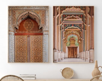 Moroccan Door Print Set, Boho Gallery Wall, Printable Moroccan Door, Ornate Door Print, Architecture Print, Boho Digital Art | P006