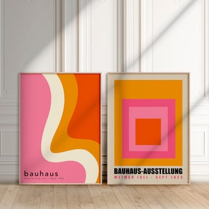 Maximalist Bauhaus Print Set, Colourful Bauhaus Wall Art, Mid Century Gallery Wall, Bauhaus Exhibition Poster, Retro Print Set | SET 93